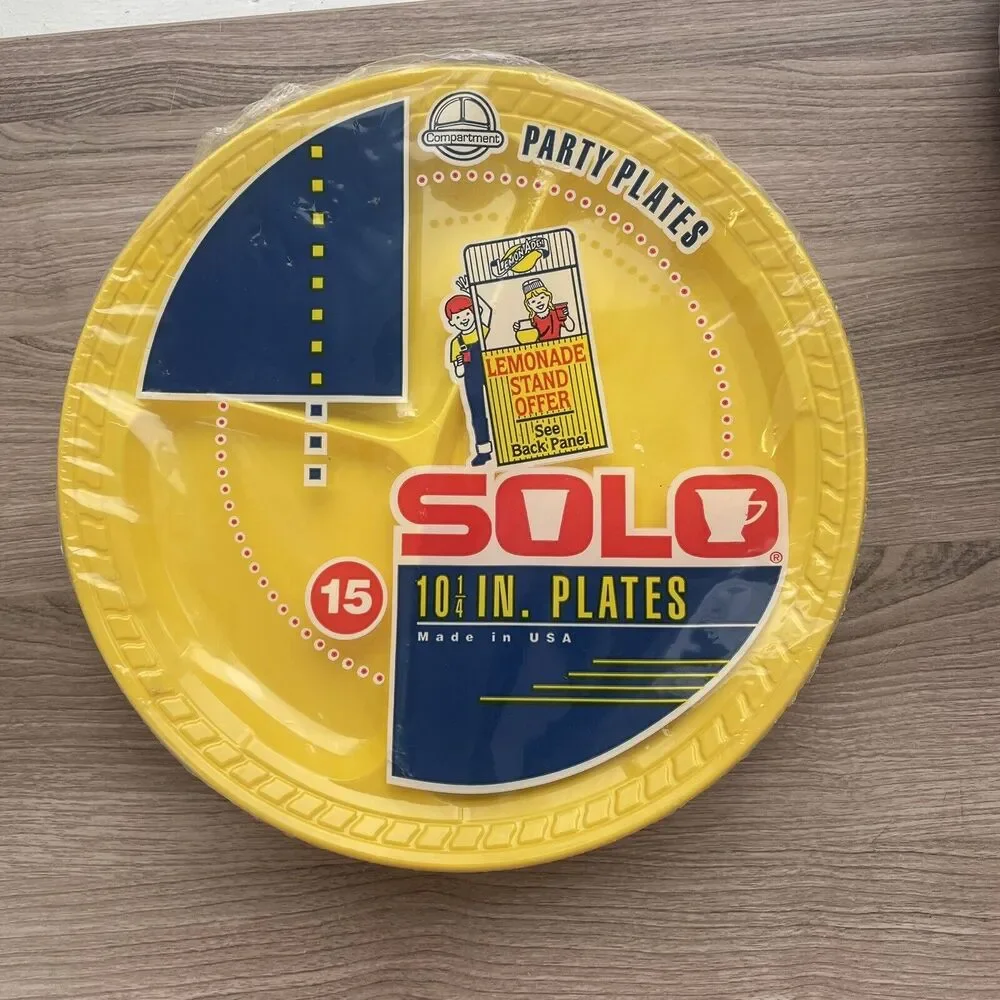 Solo Party Plates 3 Compartments Sealed 10 1/4 Inch 15 Plates Set Of 3